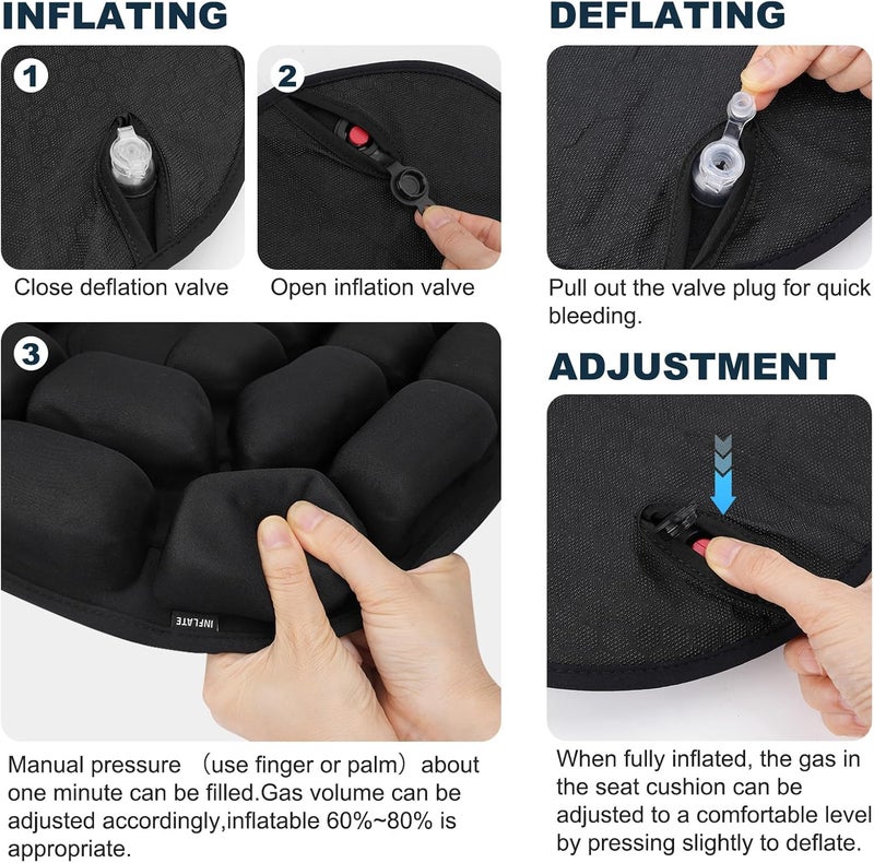 Kaflin Inflatable Seat Cushion - Airplane Seat Cushion for Long Flights, Breathable and Comfortable for Plane, Car & Office - Image 4